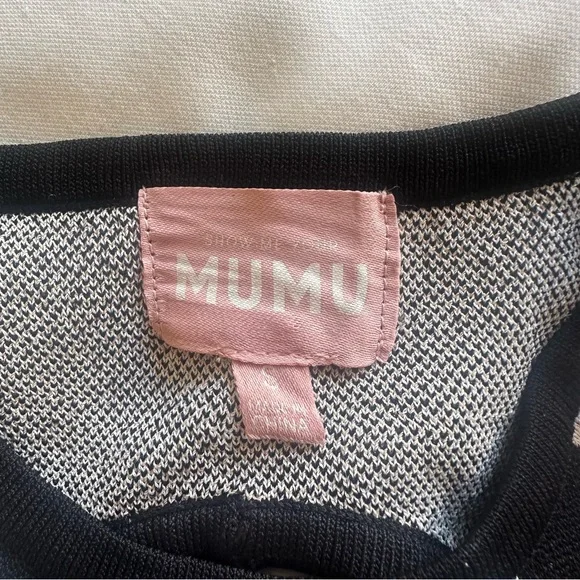 Show Me Your Mumu Sweeney Black White Tan Backless Dress - S - Picture 5 of 5